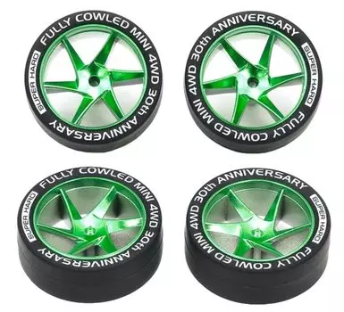 Tamiya Mini 4WD Special Project Full Cowl Mini 4WD 30th Anniversary Super Hard Low Height шины Matte Green Plated Wheels 95666 и (Мини 4WD)