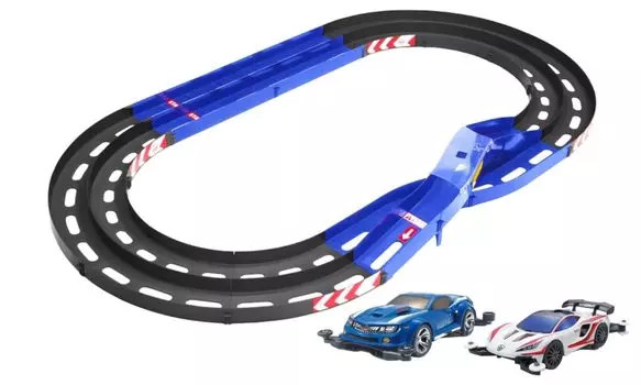 Tamiya Mini 4WD Special Project Oval Home Circuit 3D Lane Change с зажиганием Rowdy Bull 95644 и цвет черный/синий
