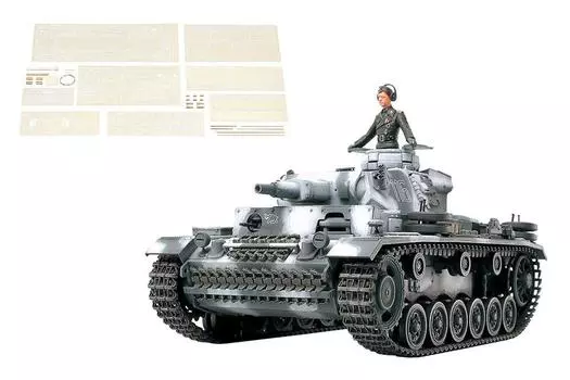 Tamiya Scale Limited Series German Army Panzer III Tank N Type with Aber Gun Barrel Plastic Model 25159 1/35 Photo-Etched Parts/Metal
