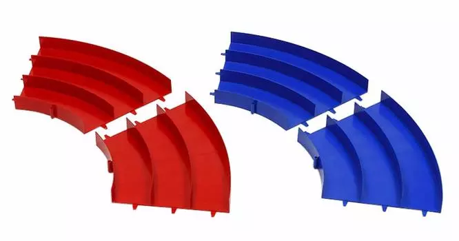 Tamiya Специальная распродажа товаров Mini 4WD Japan Cup Junior Circuit Curve, набор из 2 штук 69573 (Красно синий)