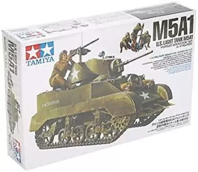 TAMIYA Военная миниатюрная серия US Army Light Tank M5A1 Hedgehog Pursuit, стратегический набор с 4 куклами, пластиковая модель 35313 1/35 № 313