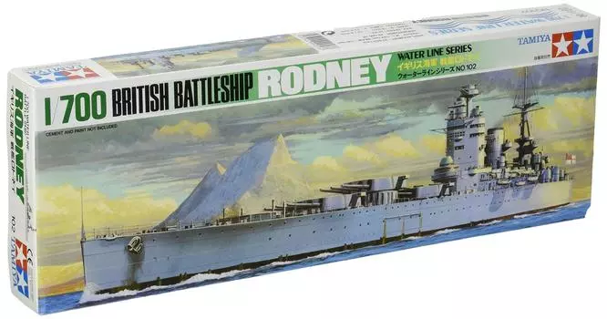 TAMIYA Waterline Series Royal Navy Battleship Rodney Plastic Model 77502 1/700 No.601
