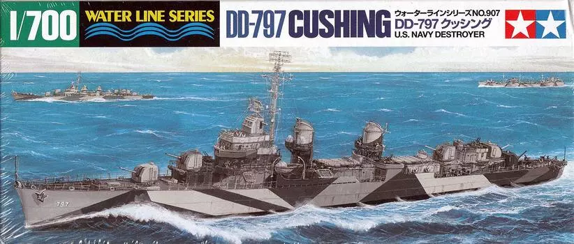 Tamiya Waterline Series US Navy Fletcher Class Destroyer Cushing Пластиковая модель 31907 1/700 № 907 DD-797