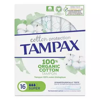 Тампоны Super ORGANIC Tampax Tampax Organic Super (16 единиц) (16 единиц)