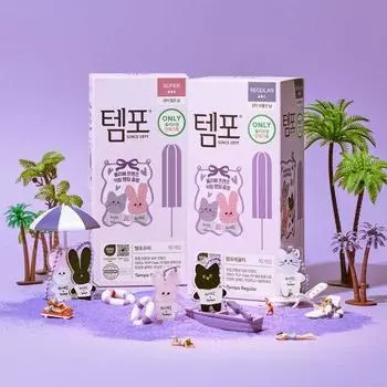 Тампоны Tempo 10 шт. + брелок Olive, специальный, выберите 1 из 2 видов (обычный/супер) Regular 10 pieces