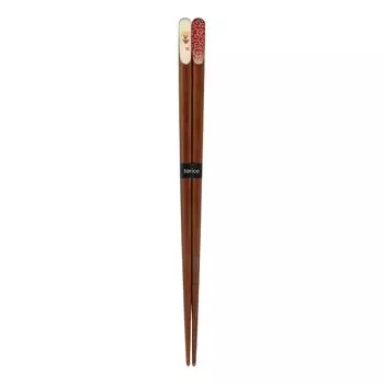 Tanaka Chopsticks Shop Shiba Inu Arabesque Chopsticks Tea Shiba Red 23cm Made in Japan Natural Wood Natural Wood Chopsticks for Men and Children Cute