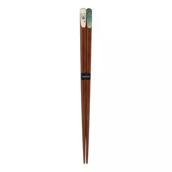 Tanaka Chopsticks Store Shiba Inu Arabesque Chopsticks White Shiba Green 23cm Made in Japan Natural Wood Natural Wood Chopsticks for Men and Children