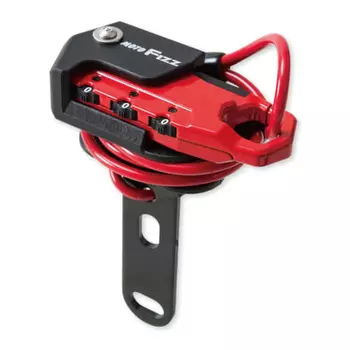 TANAX Motorcycle Anti-Theft Helmet Wire Lock Straight Red 3 Digit Dial Lock 600mm MF-4755