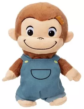 Танцевальная мягкая игрушка IWAYA Curious George, работающая от батареек и имеющая сертификат ST Mark сроком действия 18 месяцев и более. Давайте вместе! синий