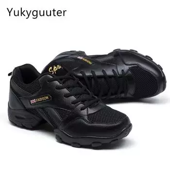 Танцевальная обувь, мужские и женские современные джазовые кроссовки с мягкой подошвой, дышащая легкая женская обувь с кожаной сеткой, спортивная обувь для танцев 44