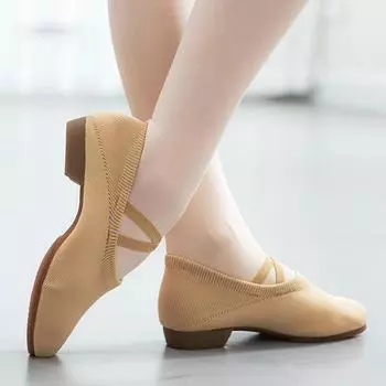 Танцевальная обувь ThreeThree, женские дышащие балетки для взрослых, обувь для учителей, женская танцевальная обувь на мягкой подошве и каблуке, профессиональная обувь для тренировок 42 чёрный