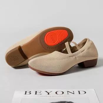 Танцевальная обувь женская с каблуком мягкая подошва репетиционная обувь для взрослых учителей специальная средняя форма каблука обувь для танца живота этнический балет 34