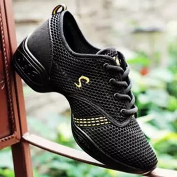 Танцевальная сетчатая обувь для женщин Удобная спортивная обувь для современного джазового танца 35 золотой