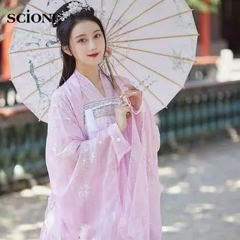 Танцевальное китайское платье принцессы ханьфу, женское сказочное народное платье с женским танцевальным восточным костюмом, китайская одежда S красный