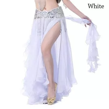 Танцевальные аксессуары Юбка-солнце Костюмы для шоу Костюмы для испанского танца Юбка для танца живота белый