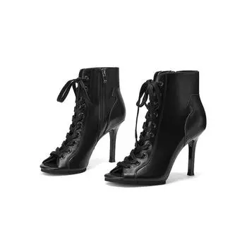 Танцевальные туфли на платформе с каблуком 9,5 см, суперустойчивая задняя часть из искусственной кожи или натуральной кожи Letaher, обувь для латиноамериканских танцев сальса для женщин 35