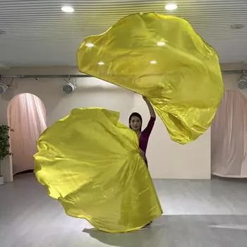 Танцевальный флаг с расширяемой палкой в форме полукруга, яркий цвет, блестящая поверхность, костюмы для выступлений, реквизит, аксессуары красный