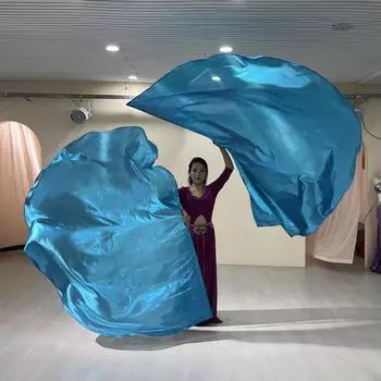 Танцевальный флаг с расширяемой палкой в форме полукруга, яркий цвет, блестящая поверхность, костюмы для выступлений, реквизит, аксессуары, флаг похвалы озеро синий