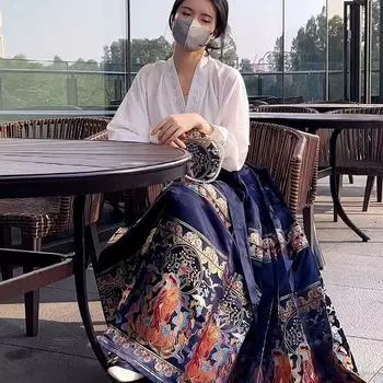 Танцевальный метод Tiannv Theme Улучшенный костюм Hanfu и юбка Женский повседневный рабочий костюм для поездок на работу L разноцветный