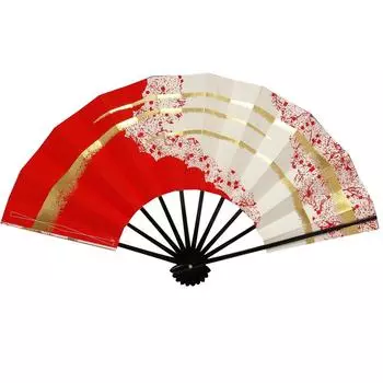 Танцевальный веер 9 см 5 минут Черная роспись Облако с золотой дымкой Красный флот [Adesugata] Подборка-12-13 (красный) красный