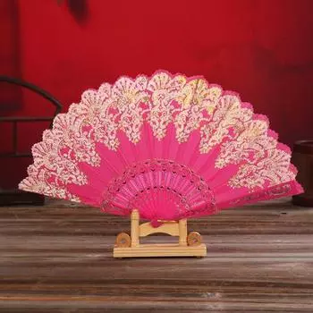 Танцевальный веер, универсальный для свадьбы, удобный для ношения, украшения для дома, танцевальный ручной веер, привлекательный реквизит для фотографий красный