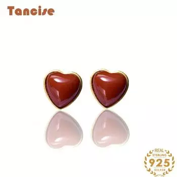 Tancise 925 стерлингового серебра Агат Циркон Серьги Капли Серьги для женщин Свадебные подарки