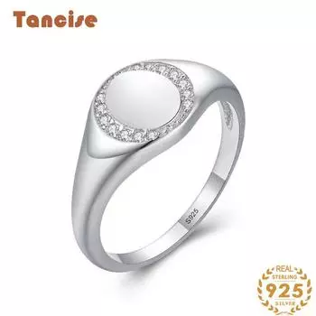 Tancise Classic стерлингового серебра 925 пробы кольцо с цирконом женские ювелирные изделия свадебное обещание вечерние подарок 5 серебряный