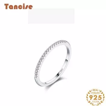 Tancise Classic стерлингового серебра 925 пробы кольцо с цирконом женские ювелирные изделия свадебное обещание вечерние подарок 5 серебряный