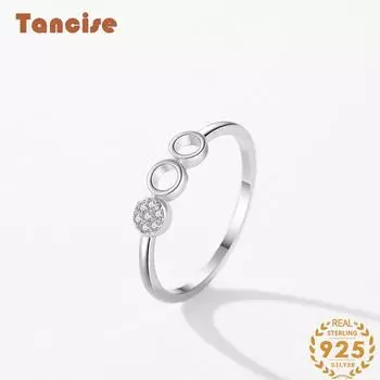 Tancise Classic стерлингового серебра 925 пробы кольцо с цирконом женские ювелирные изделия свадебное обещание вечерние подарок 5 серебряный