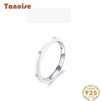 Tancise Classic стерлингового серебра 925 пробы кольцо с цирконом женские ювелирные изделия свадебное обещание вечерние подарок 5 белый