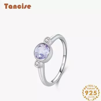 Tancise Classic стерлингового серебра 925 пробы кольцо с цирконом женские ювелирные изделия свадебное обещание вечерние подарок 5