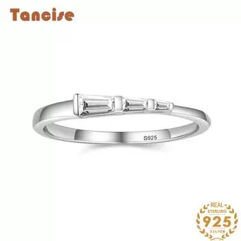 Tancise Classic стерлингового серебра 925 пробы кольцо с цирконом женские ювелирные изделия свадебное обещание вечерние подарок 5 серебряный