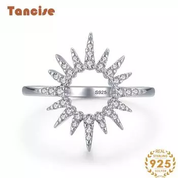Tancise Classic стерлингового серебра 925 пробы кольцо с цирконом женские ювелирные изделия свадебное обещание вечерние подарок 5 серебряный