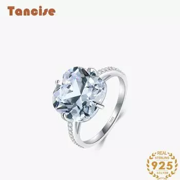 Tancise Classic стерлингового серебра 925 пробы кольцо с цирконом женские ювелирные изделия свадебное обещание вечерние подарок 5 серебряный