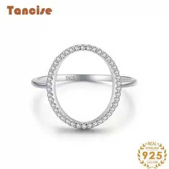 Tancise Classic стерлингового серебра 925 пробы кольцо с цирконом женские ювелирные изделия свадебное обещание вечерние подарок 5 серебряный