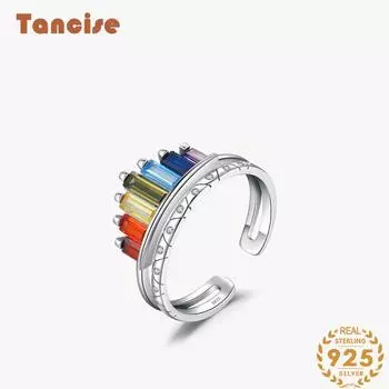 Tancise Classic стерлингового серебра 925 пробы кольцо с цирконом женские ювелирные изделия свадебное обещание вечерние подарок