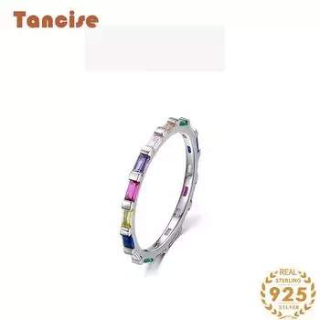 Tancise Classic стерлингового серебра 925 пробы кольцо с цирконом женские ювелирные изделия свадебное обещание вечерние подарок 5 белый