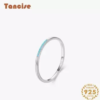 Tancise Classic стерлингового серебра 925 пробы кольцо с цирконом женские ювелирные изделия свадебное обещание вечерние подарок 5 серебряный