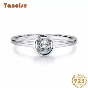 Tancise Classic стерлингового серебра 925 пробы кольцо с цирконом женские ювелирные изделия свадебное обещание вечерние подарок 5 серебряный