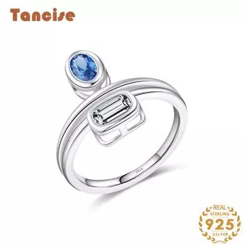 Tancise Classic стерлингового серебра 925 пробы кольцо с цирконом женские ювелирные изделия свадебное обещание вечерние подарок 5 серебряный