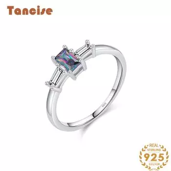 Tancise Classic стерлингового серебра 925 пробы кольцо с цирконом женские ювелирные изделия свадебное обещание вечерние подарок 5 серебряный