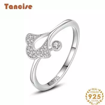 Tancise Classic стерлингового серебра 925 пробы кольцо с цирконом женские ювелирные изделия свадебное обещание вечерние подарок 5 серебряный