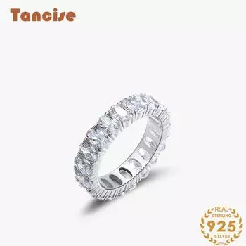 Tancise Classic стерлингового серебра 925 пробы кольцо с цирконом женские ювелирные изделия свадебное обещание вечерние подарок 5 серебряный