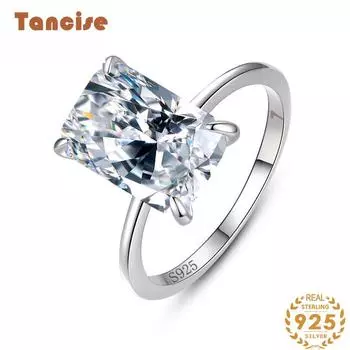 Tancise Classic стерлингового серебра 925 пробы кольцо с цирконом женские ювелирные изделия свадебное обещание вечерние подарок 5 серебряный