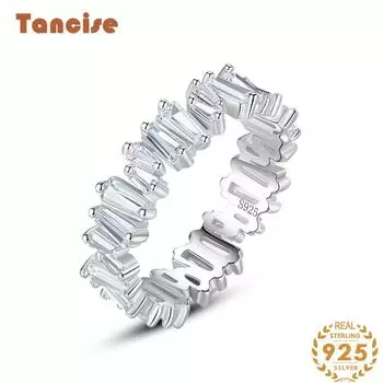 Tancise Classic стерлингового серебра 925 пробы кольцо с цирконом женские ювелирные изделия свадебное обещание вечерние подарок 5 серебряный