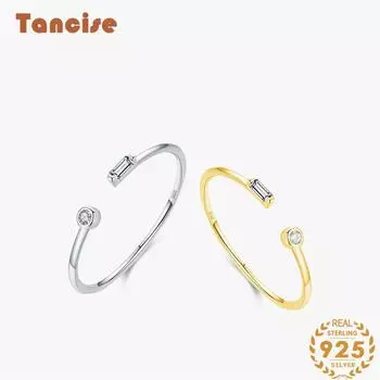Tancise Classic стерлингового серебра 925 пробы кольцо с цирконом женские ювелирные изделия свадебное обещание вечерние подарок серебряный