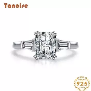Tancise Classic стерлингового серебра 925 пробы кольцо с цирконом женские ювелирные изделия свадебное обещание вечерние подарок 5 серебряный