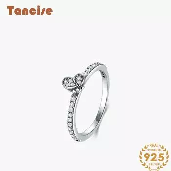 Tancise Classic стерлингового серебра 925 пробы кольцо с цирконом женские ювелирные изделия свадебное обещание вечерние подарок 6 серебряный