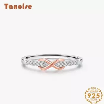 Tancise Classic стерлингового серебра 925 пробы кольцо с цирконом женские ювелирные изделия свадебное обещание вечерние подарок 5 серебряный