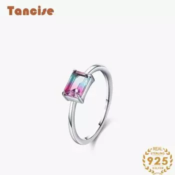 Tancise Classic стерлингового серебра 925 пробы кольцо с цирконом женские ювелирные изделия свадебное обещание вечерние подарок 5 серебряный